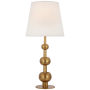 Visual Comfort Comtesse 29" Tall Buffet Table Lamp with White Linen Shade Hand-Rubbed Antique Brass