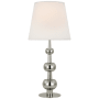 Visual Comfort Comtesse 29" Tall Buffet Table Lamp with White Linen Shade Polished Nickel