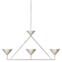 Visual Comfort Orsay 3 Light 44" Wide LED Linear Chandelier Polished Nickel