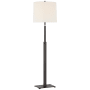 Visual Comfort Cadmus 49" Tall Torchiere Floor Lamp with White Linen Shade Warm Iron