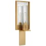 Visual Comfort Beza 16" Tall Wall Sconce with Clear Glass Shade Antique Brass / Antique Mirror