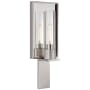 Visual Comfort Beza 16" Tall Wall Sconce with Clear Glass Shade Polished Nickel / Mirror