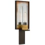 Visual Comfort Beza 16" Tall Wall Sconce with Clear Glass Shade Warm Iron / Antique Mirror