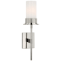 Visual Comfort Beza 20" Tall Wall Sconce with Frosted Glass Shade Polished Nickel