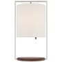 Visual Comfort Zenz 21" Tall Column Table Lamp with White Linen Shade Polished Nickel / Walnut