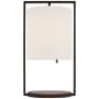 Visual Comfort Zenz 21" Tall Column Table Lamp with White Linen Shade Warm Iron / Dark Walnut