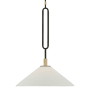 Visual Comfort Argo 19" Wide Pendant with Porcelain Bisque Shade Warm Iron / Antique Brass