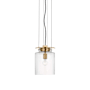 Visual Comfort Elias 9" Wide Mini Pendant Antique-Burnished Brass / Clear Glass