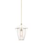 Visual Comfort Ovalle 13" Wide Pendant Antique Burnished Brass / Clear Glass