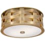 Visual Comfort Ella 2 Light 14" Wide Flush Mount Drum Ceiling Fixture Natural Brass