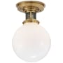 Visual Comfort McCarren 8" Wide Semi-Flush Globe Ceiling Fixture Natural Brass