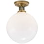 Visual Comfort McCarren 12" Wide Semi-Flush Globe Ceiling Fixture Natural Brass