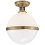 Visual Comfort McCarren 16" Wide Semi-Flush Globe Ceiling Fixture Natural Brass