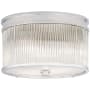 Visual Comfort Allen 3 Light 12" Wide Flush Mount Drum Ceiling Fixture Polished Nickel