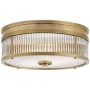 Visual Comfort Allen 2 Light 12" Wide Flush Mount Drum Ceiling Fixture Natural Brass