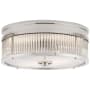Visual Comfort Allen 2 Light 12" Wide Flush Mount Drum Ceiling Fixture Polished Nickel