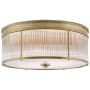 Visual Comfort Allen 3 Light 18" Wide Flush Mount Drum Ceiling Fixture Natural Brass