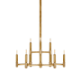 Visual Comfort Barrett 9 Light 31" Wide Chandelier Natural Brass