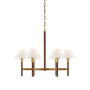 Visual Comfort Radford 6 Light 30" Wide Chandelier Natural Brass / Natural Rift Oak