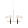 Visual Comfort Radford 6 Light 30" Wide Chandelier Polished Nickel / Black Ebony
