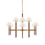 Visual Comfort Radford 12 Light 41" Wide Chandelier Natural Brass / Natural Rift Oak