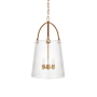 Visual Comfort Julian 3 Light 19" Wide Pendant Natural Brass / Saddle Leather