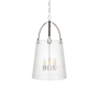 Visual Comfort Julian 3 Light 19" Wide Pendant Polished Nickel / Chocolate Leather