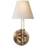 Visual Comfort French Library 12" Tall Wall Sconce Hand Rubbed Antique Brass