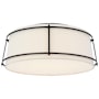 Visual Comfort Callaway 18" Wide LED Flush Mount Drum Ceiling Fixture Bronze / Linen / Frosted Acrylic