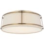 Visual Comfort Callaway 18" Wide LED Flush Mount Drum Ceiling Fixture Hand-Rubbed Antique Brass / Linen / Frosted