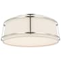 Visual Comfort Callaway 18" Wide LED Flush Mount Drum Ceiling Fixture Polished Nickel / Linen / Frosted Acrylic