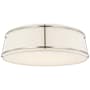 Visual Comfort Callaway 23" Wide LED Flush Mount Drum Ceiling Fixture Polished Nickel / Linen / Frosted Acrylic