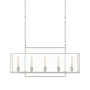 Visual Comfort Halle 5 Light 41" Wide Linear Chandelier Polished Nickel