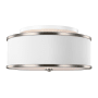 Visual Comfort Studio 3 Light 20" Wide Semi-Flush Drum Ceiling Fixture Satin Nickel