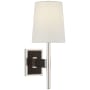 Visual Comfort Elle 15" Tall Wall Sconce Polished Nickel / Black Rattan