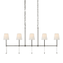Visual Comfort Camille 5 Light 53" Wide Linear Chandelier Bronze