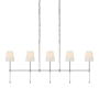 Visual Comfort Camille 5 Light 53" Wide Linear Chandelier Polished Nickel
