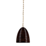 Visual Comfort Emerson 14" Wide Pendant Hand-Rubbed Antique Brass / Espresso Rattan