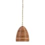 Visual Comfort Emerson 14" Wide Pendant Hand-Rubbed Antique Brass / Natural Rattan