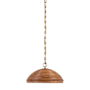 Visual Comfort Emerson 16" Wide Pendant Hand-Rubbed Antique Brass / Natural Rattan