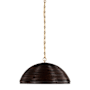 Visual Comfort Emerson 23" Wide Pendant Hand-Rubbed Antique Brass / Espresso Rattan