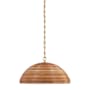 Visual Comfort Emerson 23" Wide Pendant Hand-Rubbed Antique Brass / Natural Rattan