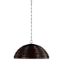 Visual Comfort Emerson 23" Wide Pendant Polished Nickel / Espresso Rattan