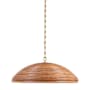 Visual Comfort Emerson 30" Wide Pendant Hand-Rubbed Antique Brass / Natural Rattan