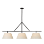 Visual Comfort Collette 3 Light 58" Wide Linear Pendant Aged Iron