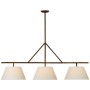 Visual Comfort Collette 3 Light 58" Wide Linear Pendant Gilded Iron