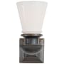 Visual Comfort New York Subway 5" Wide Bathroom Sconce with White Glass Shade Bronze