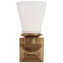 Visual Comfort New York Subway 5" Wide Bathroom Sconce with White Glass Shade Hand Rubbed Antique Brass