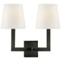 Visual Comfort Square 2 Light 14" Tall Wall Sconce Bronze
