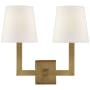 Visual Comfort Square 2 Light 14" Tall Wall Sconce Hand-Rubbed Antique Brass